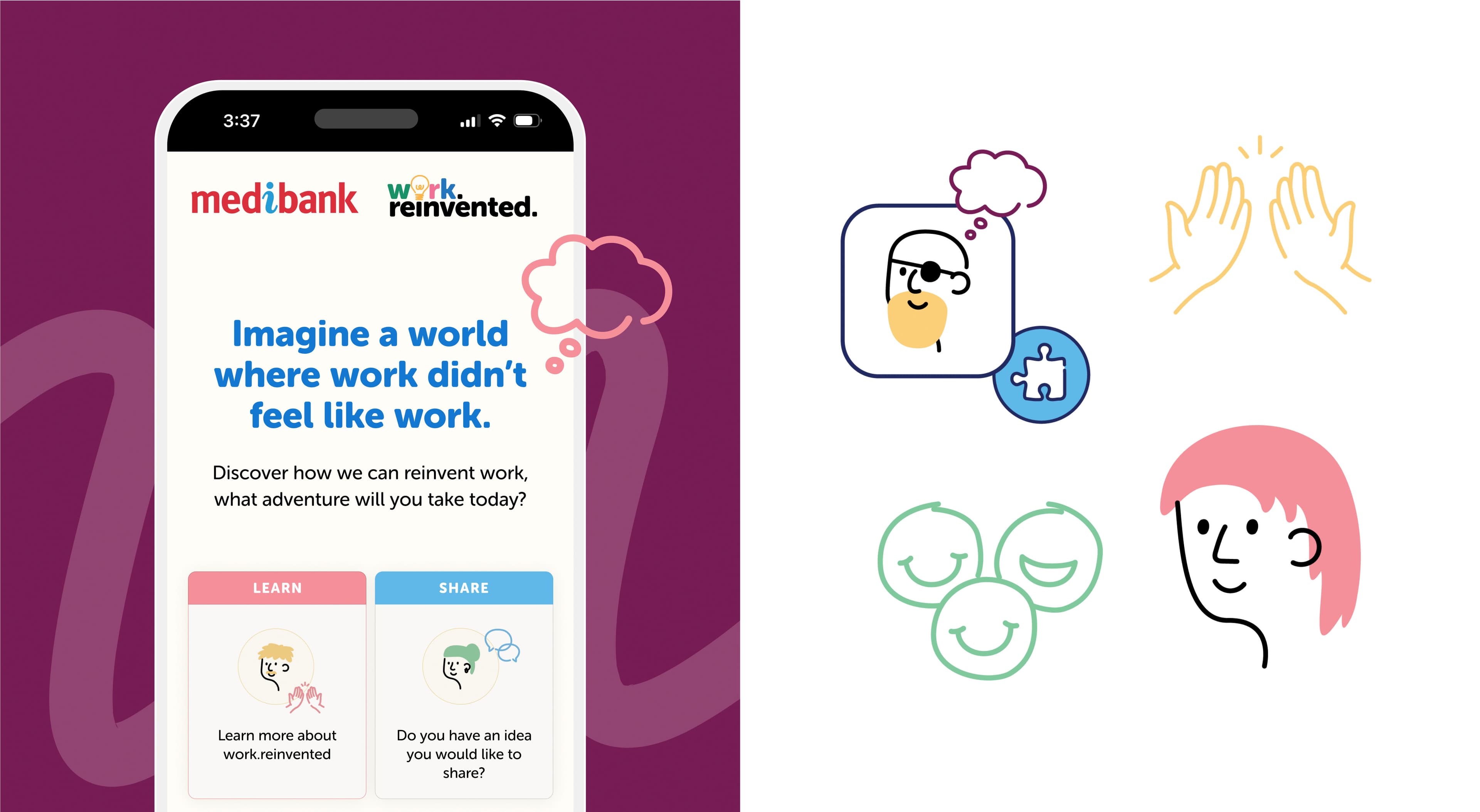 Medibank Work Reinvented design and illustrations