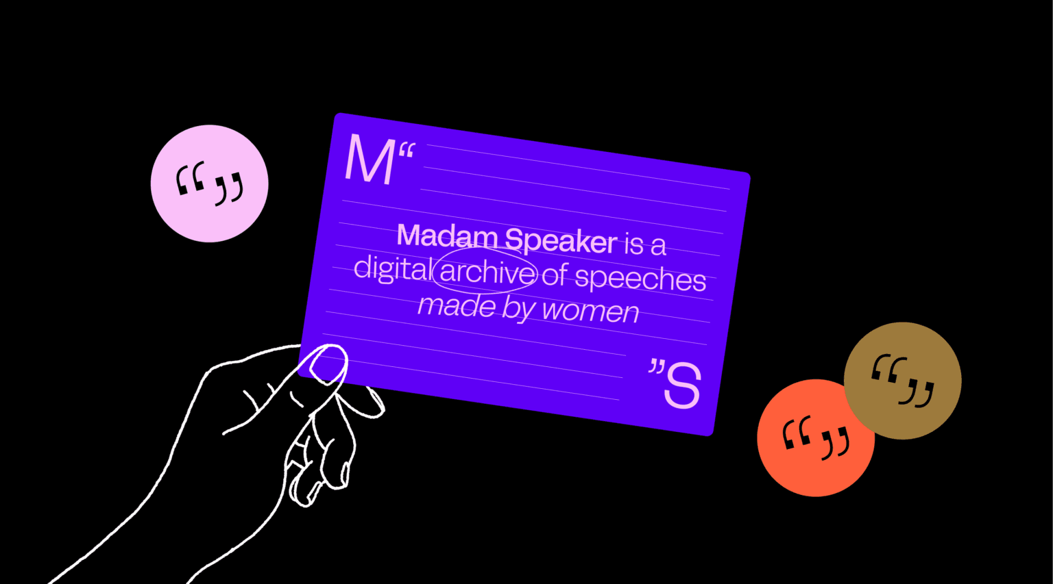 Homepage of Madam Speaker, Australia’s first women’s speech archive, designed by Your Creative agency, Melbourne.