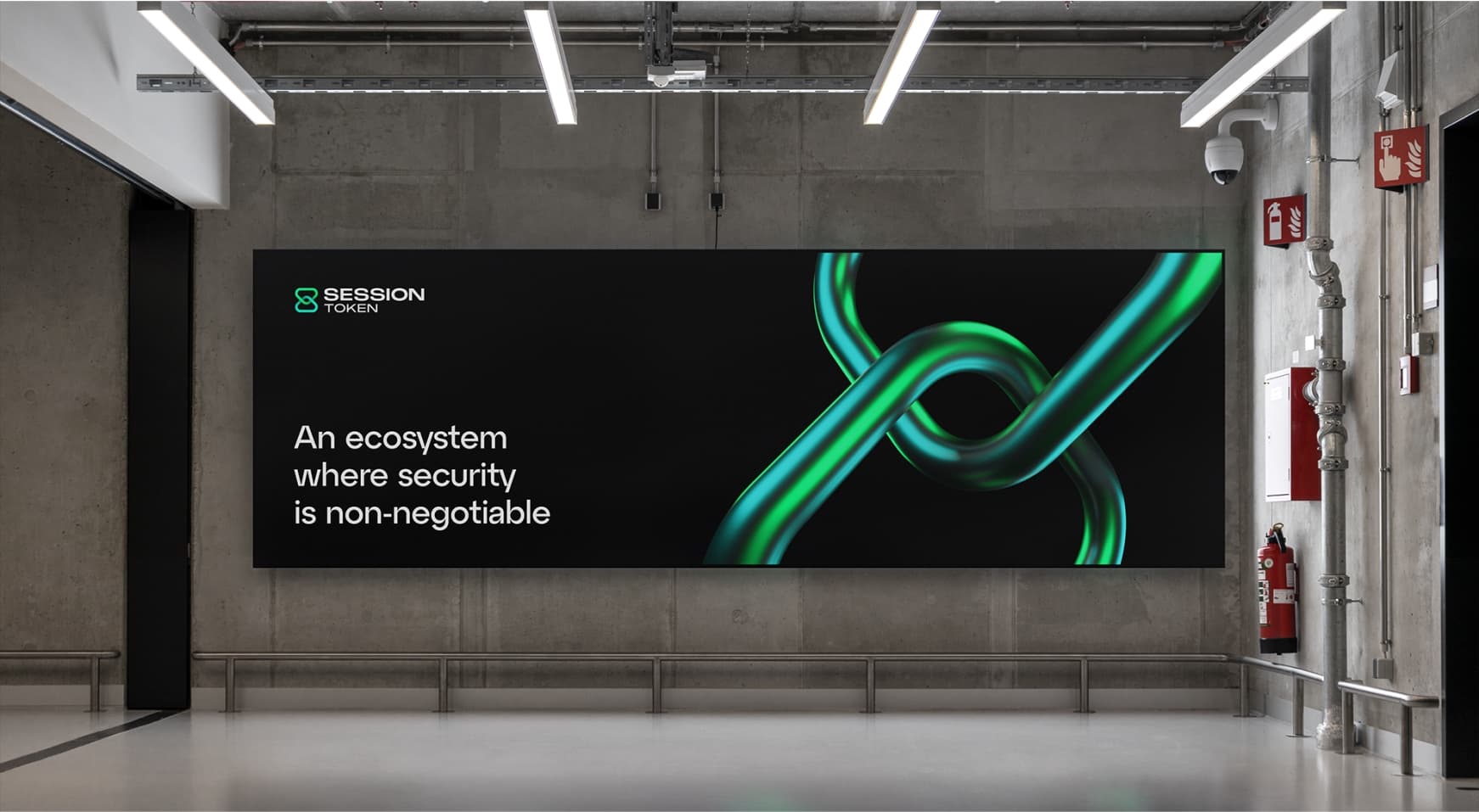 Session Token Visual Identity Applied Across Digital and Print Collateral