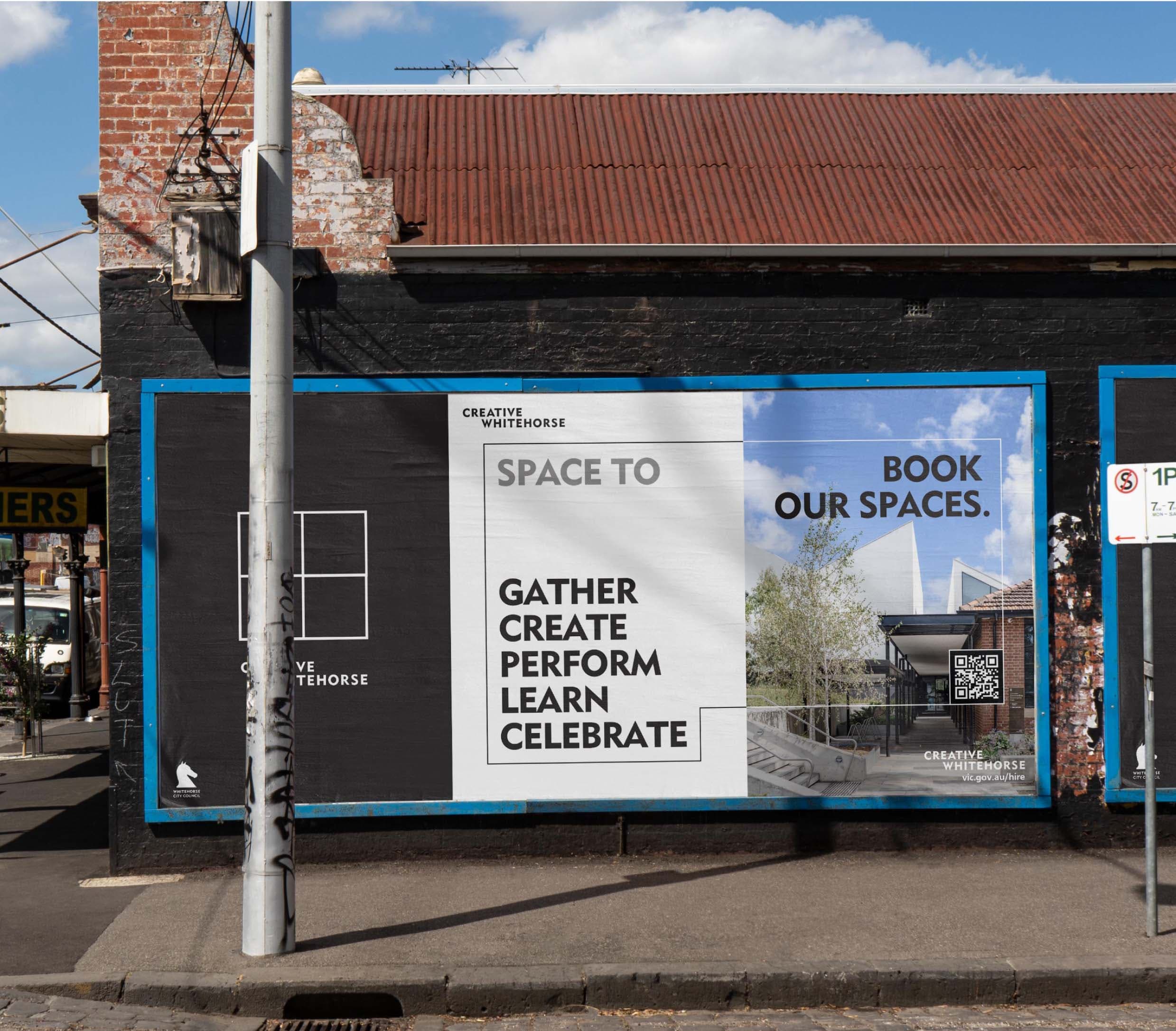 Community collateral at a Creative Whitehorse venue, captured by digital agency Your Creative