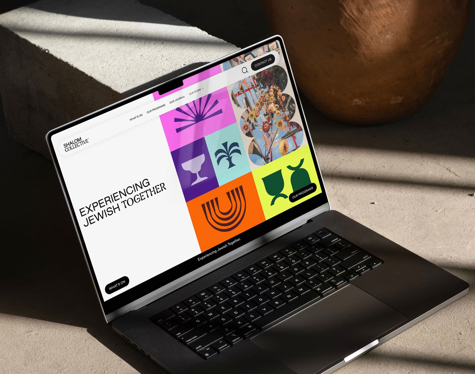 Shalom website homepage designed by creative web agency Your Creative showcasing community and culture