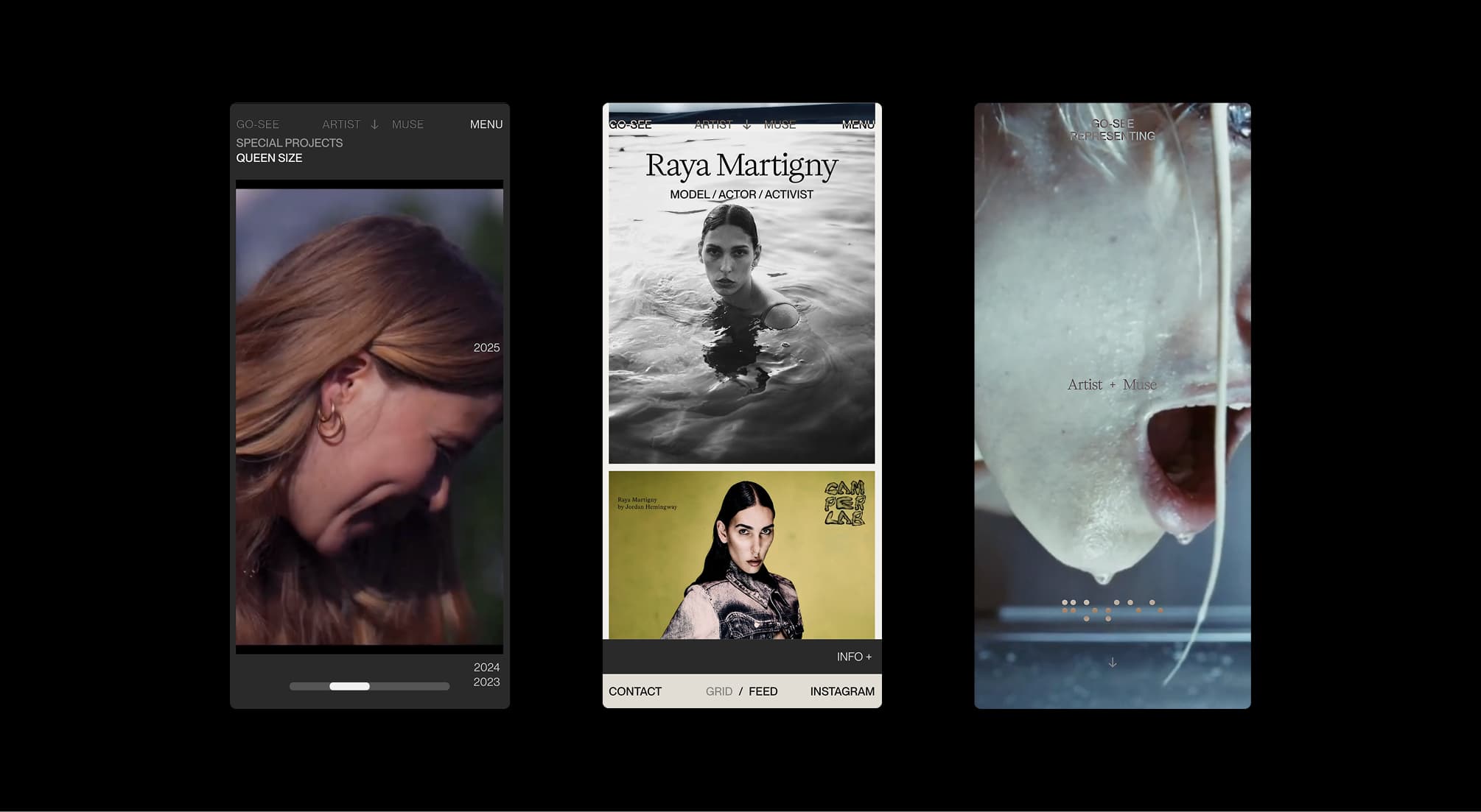 GO-SEE's seamless user experience showcasing the relationship between artist and muse by Your Creative Agency