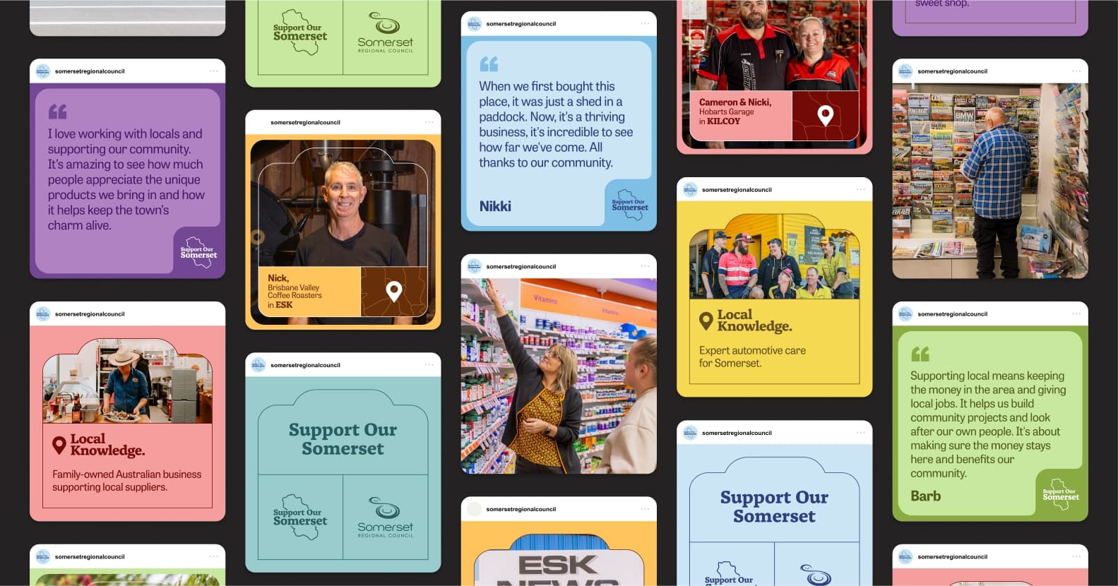 Visual assets from the Somerset Regional Council campaign.